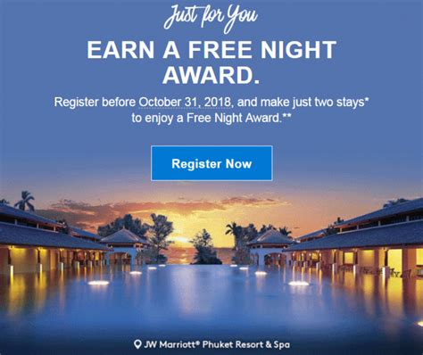 marriott rewards free night promotion.